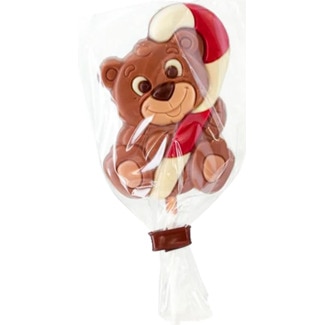 Chupa de Chocolate Urso com Bengala embalagem 25 g - Belfine
