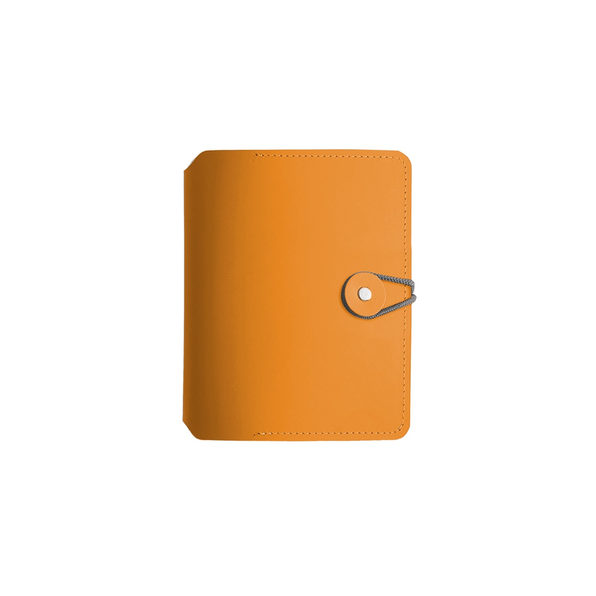 Caderno Madison Button A6 forrado laranja abóbora vacavaliente 1