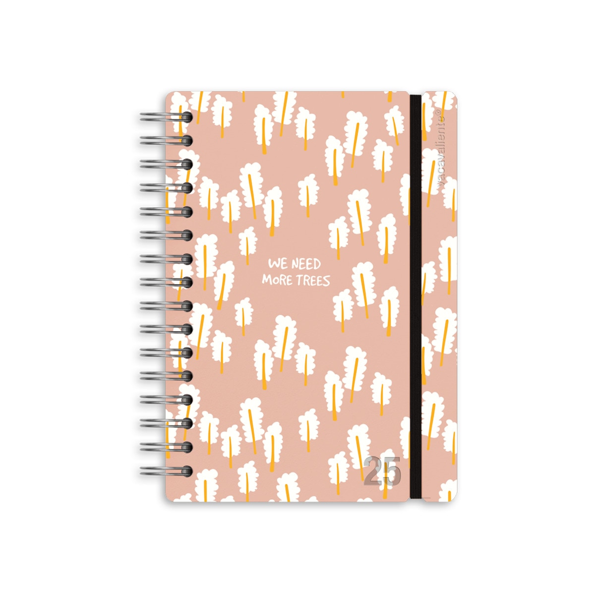 Agenda anual 2025 diaria A5 Kids Bosques Vacavaliente Rosa bilingue 1