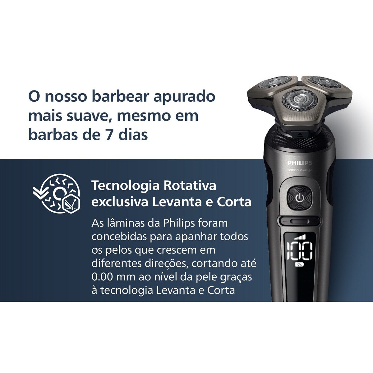 Máquina de Barbear Philips Serie 9000 Prestige SP9872/15 Uso Seco ou Molhado, Base de Carga, Ponta para Nariz e Perfilador e Autonomia 60 Minutos 10