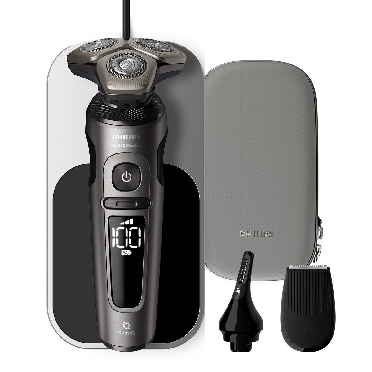 Máquina de Barbear Philips Serie 9000 Prestige SP9872/15 Uso Seco ou Molhado, Base de Carga, Ponta para Nariz e Perfilador e Autonomia 60 Minutos 1