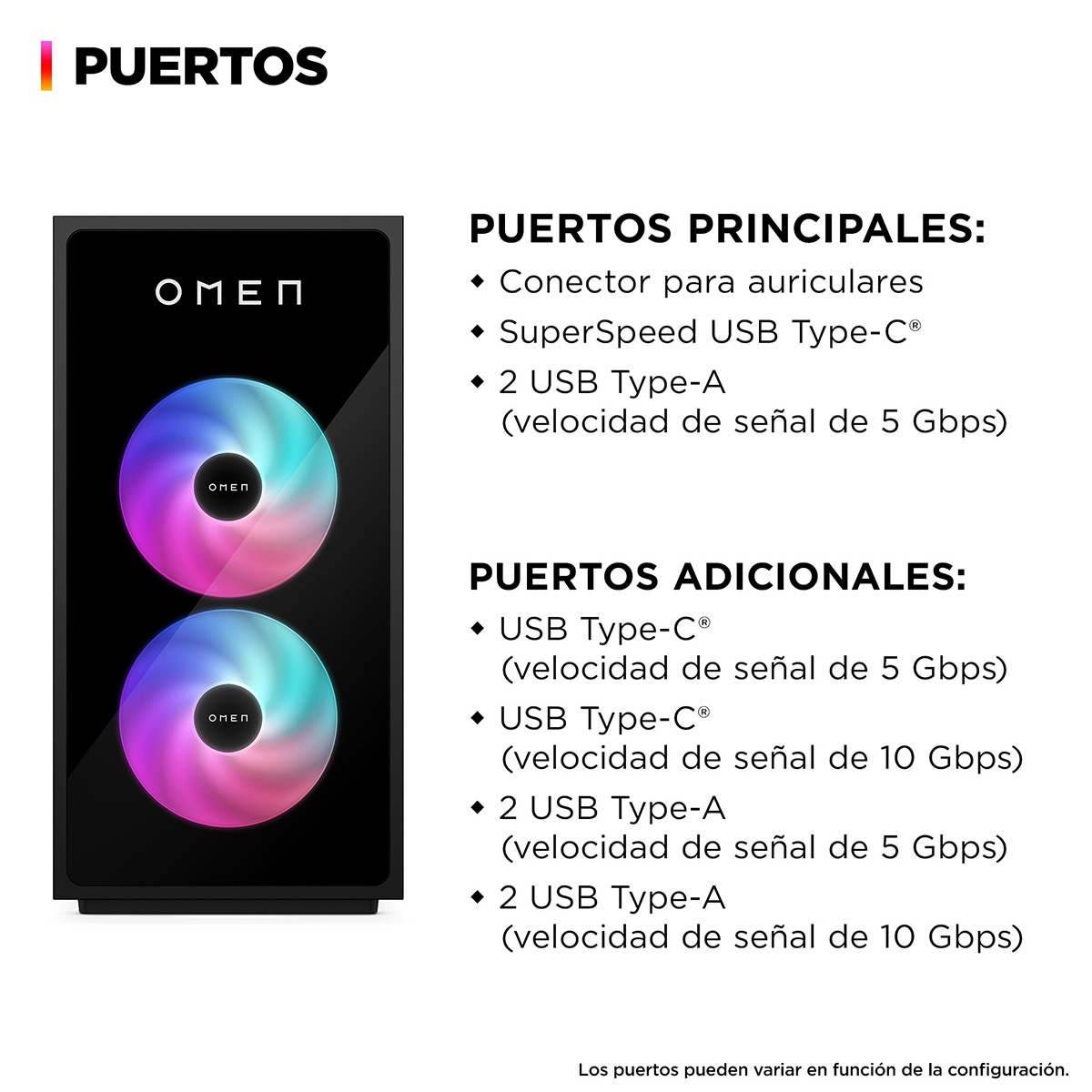 Sobremesa Gaming HP OMEN GT16-0009ns, i5-14400F, 16GB, 1TB SSD, Nvidia GeForce RTX 4060 8GB, W11 Negro-4