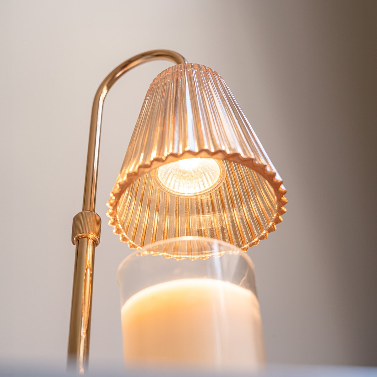 Candeeiro Flamingueo aquecedor de velas com sombra de vidro (vela não incluída) 3