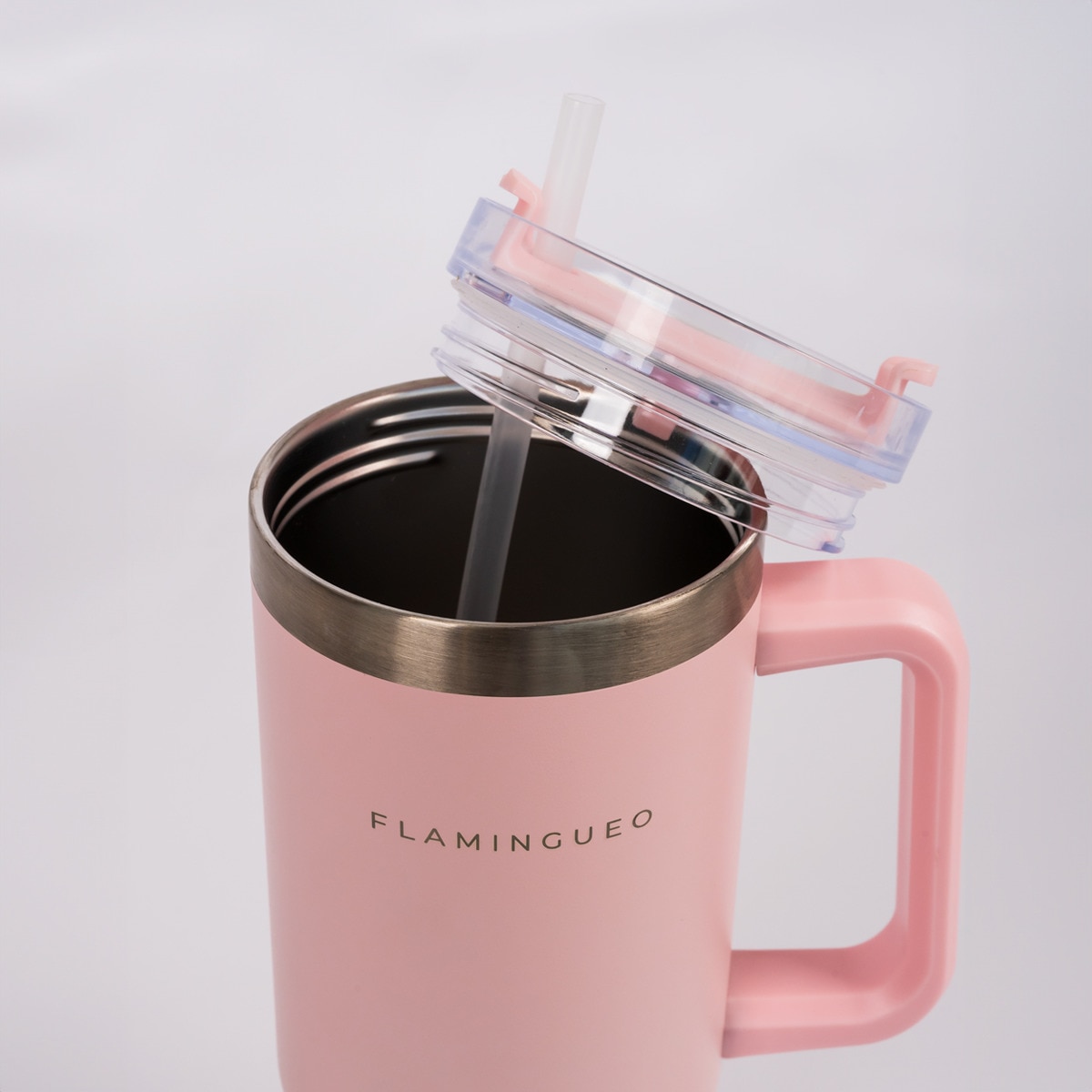 Termo de acero inoxidable Flamingueo color rosa 4