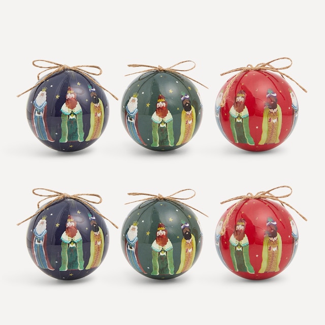 Imagen 0 de Set de 14 bolas de papel maché Reyes Magos Navidad El Corte Inglés