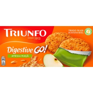Digestive Go Bolachas com Pepitas de Maçã Pack 6 unidades embalagem 171 g - Triunfo