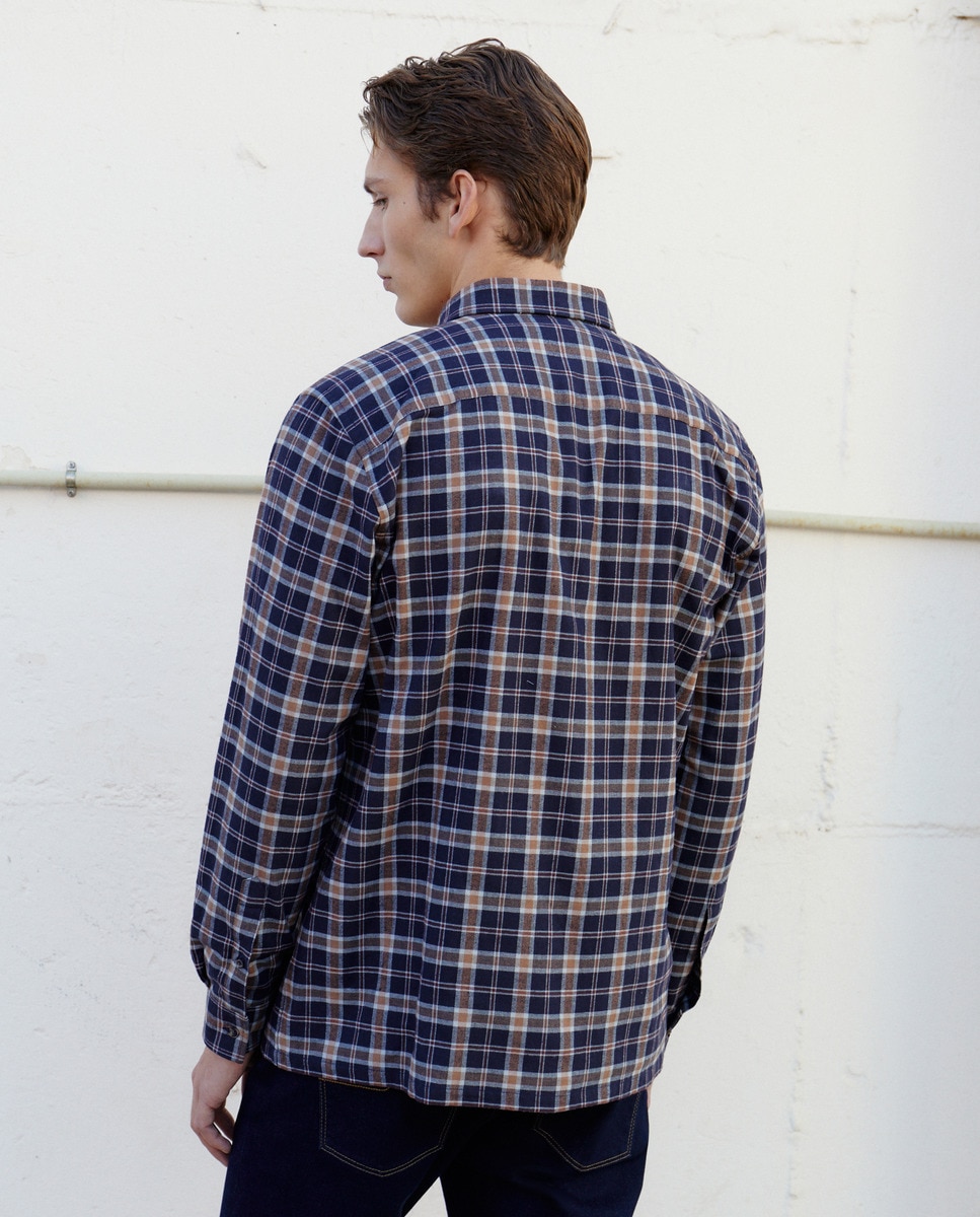 Camisa com Tecido de Flanela Verde-6