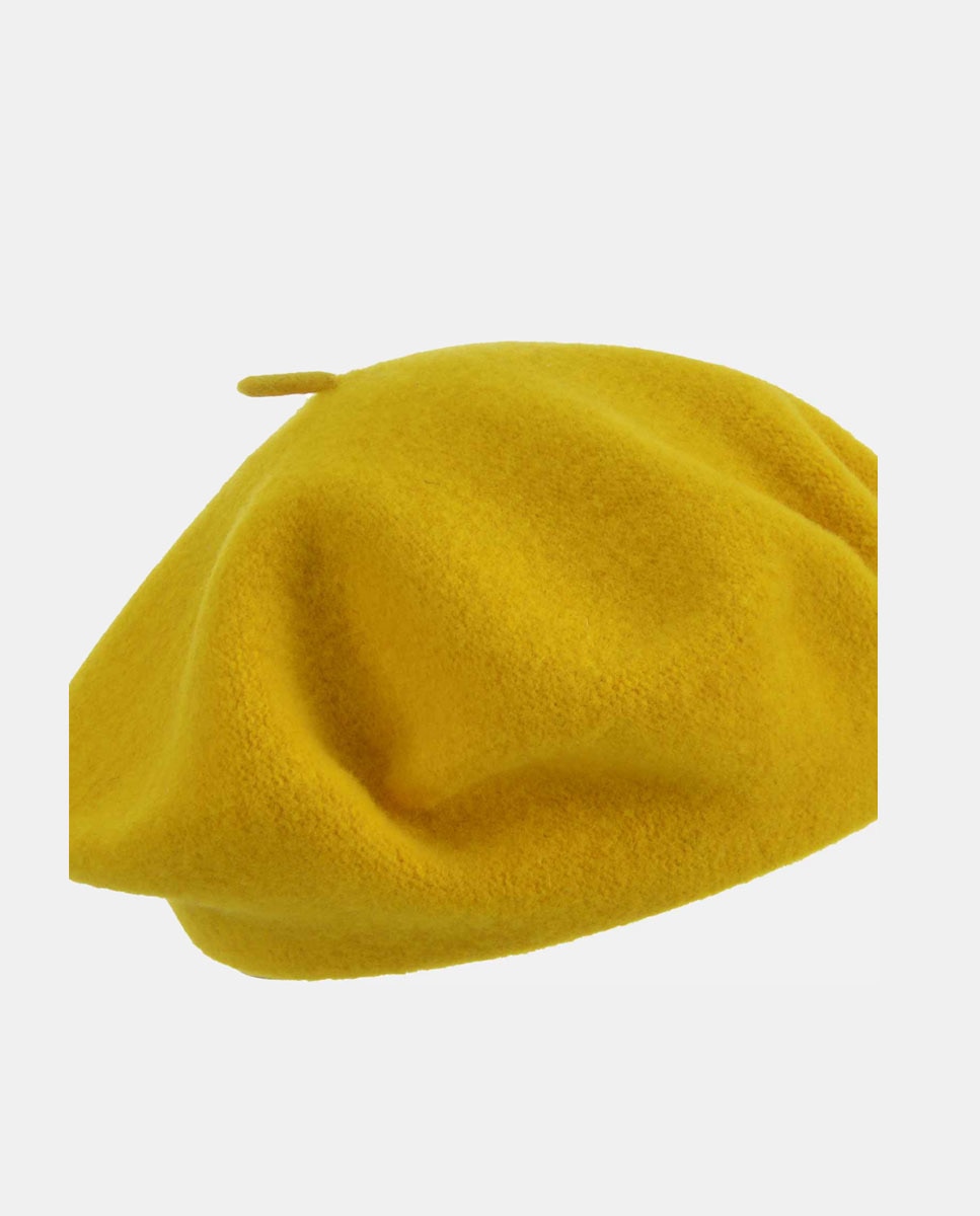 Boina de Lã Cosida Amarelo-1