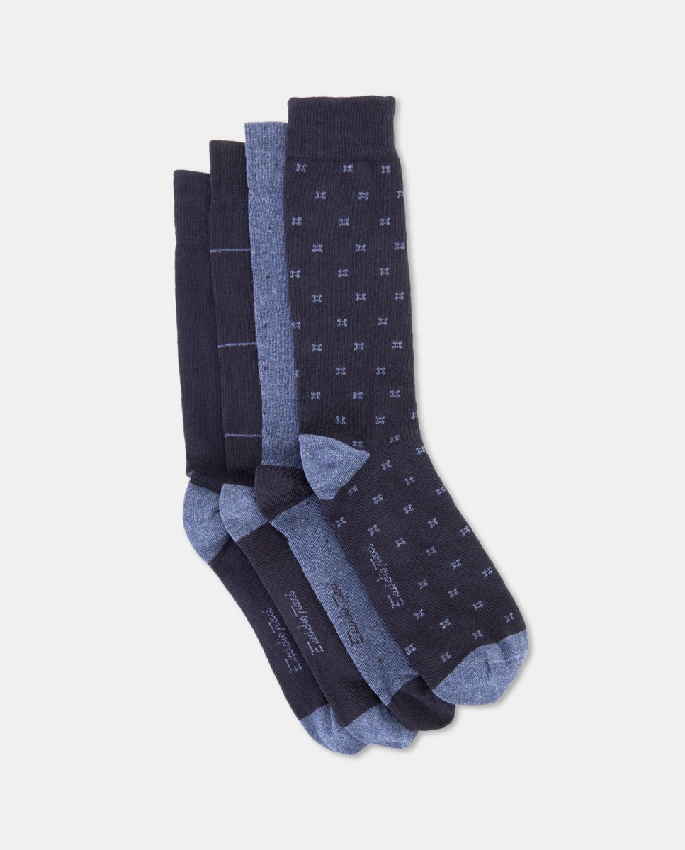 Caixa de Presente de 4 Pares de Meias Azul-marinho-2