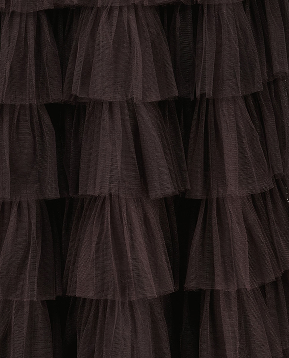 Saia midi de tule 291 Beringela-5