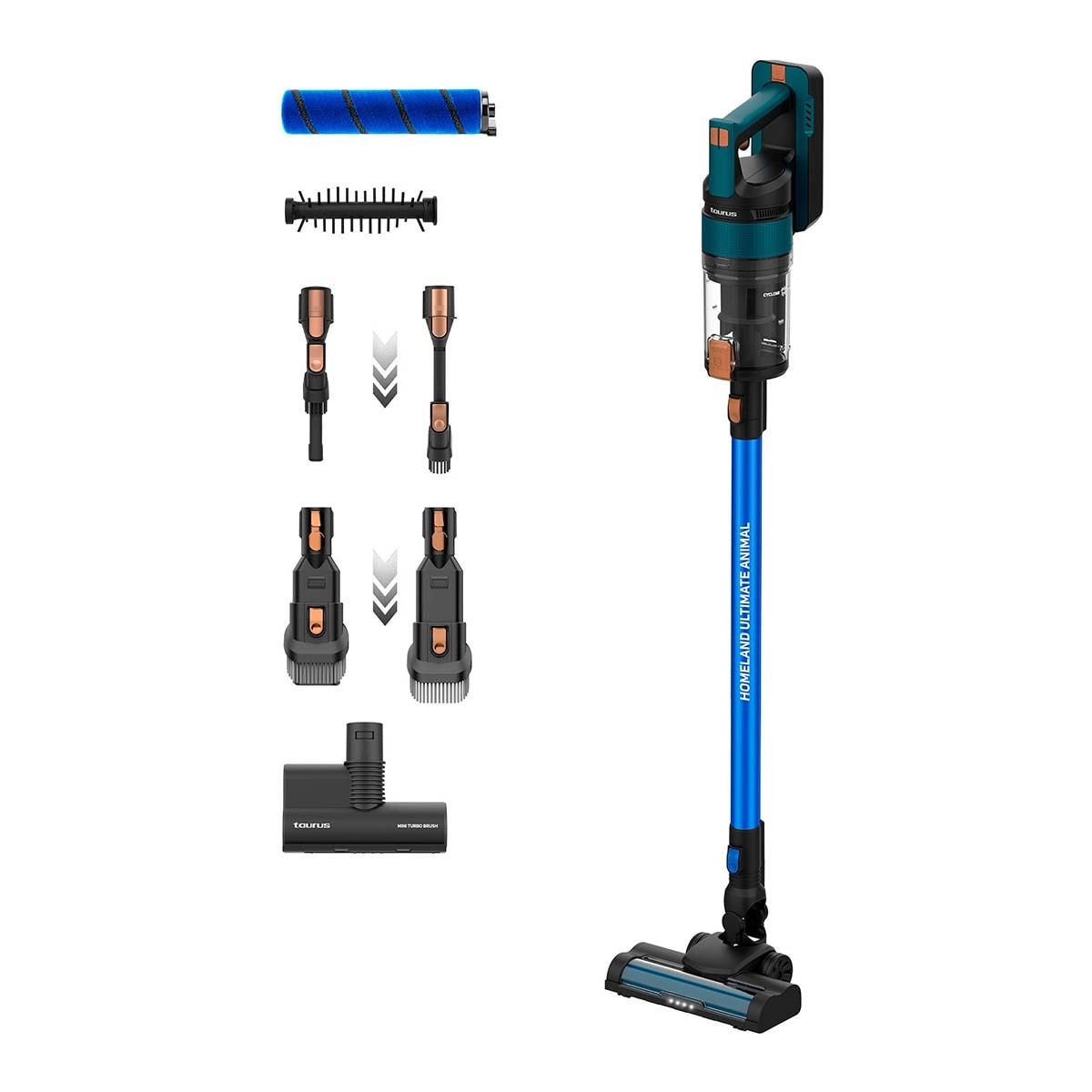 Aspirador de escoba recargable Taurus Homeland Ultimate Animal 33,6V Azul / Negro-1