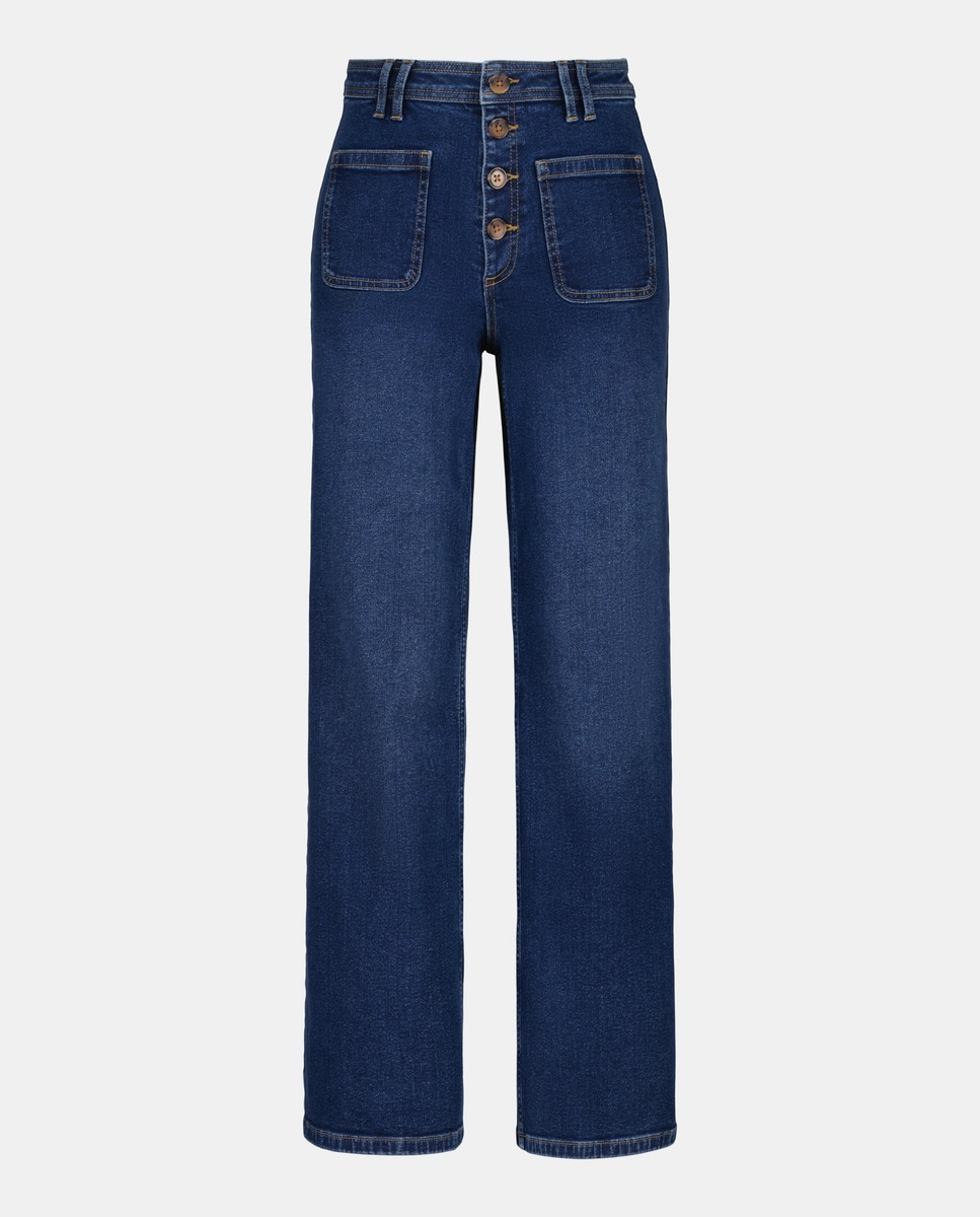 Pantalón de mujer campana Azul marino-4