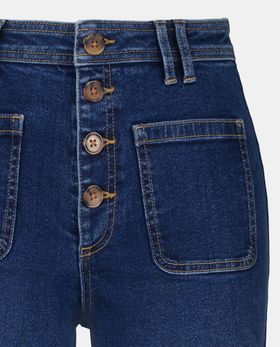 Pantalón de mujer campana Azul marino-5