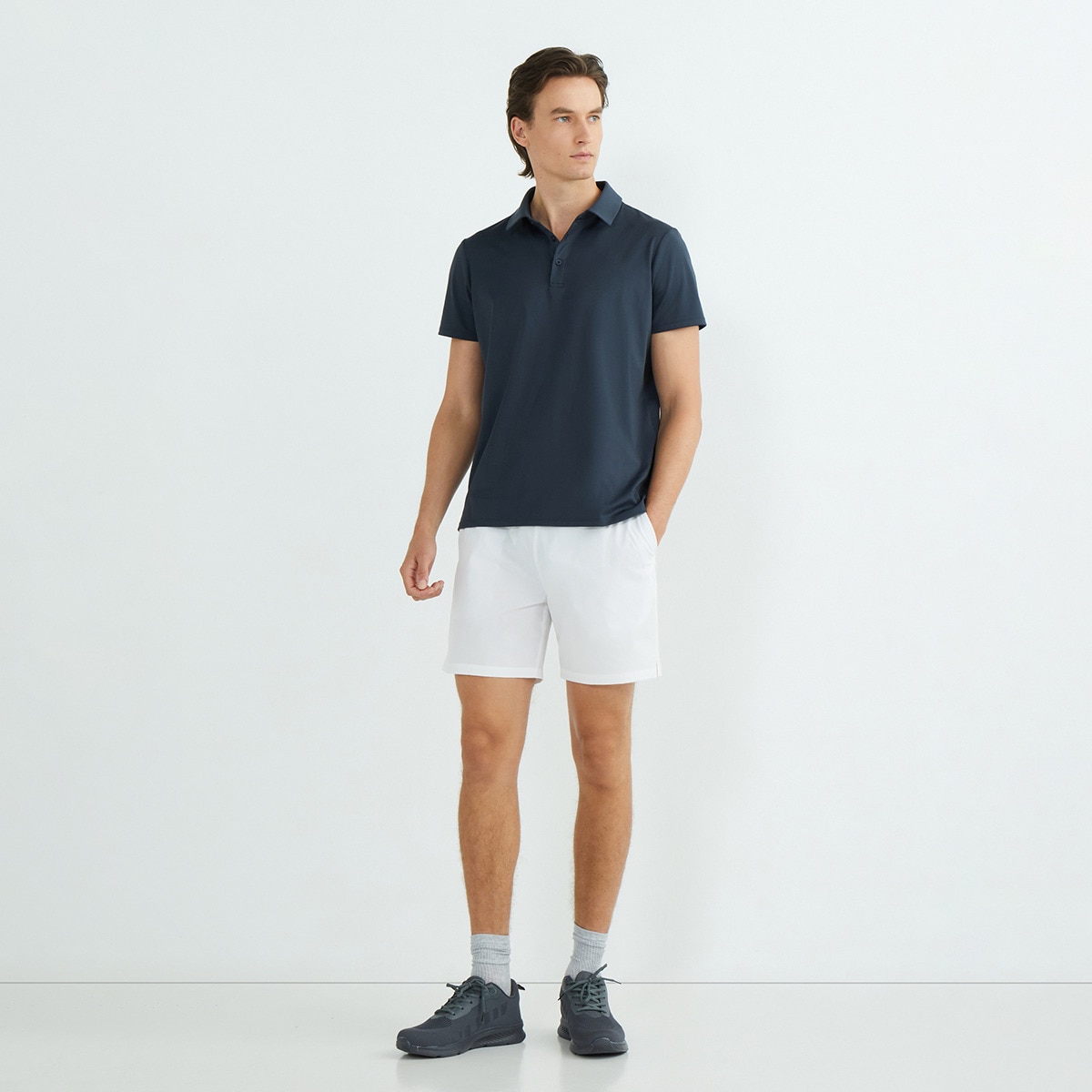Pantalones cortos de tenis de hombre Blanco-1