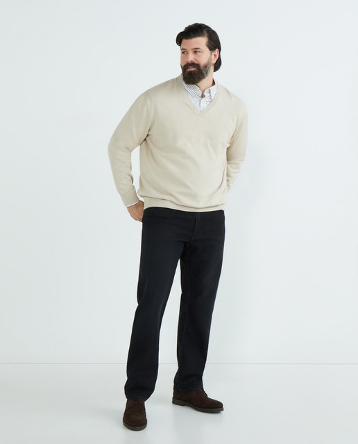 Imagen 0 de Pantalón hombre de cinco bolsillos sport algodón de tejido denim tallas grandes