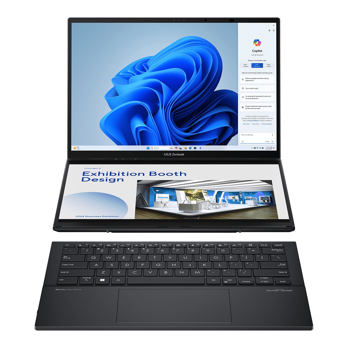 Portátil ASUS Zenbook Duo OLED UX8406MA-QL396W, Intel Core Ultra 9-185H, 32GB, 1TB SSD, 14", W11 Gris-6