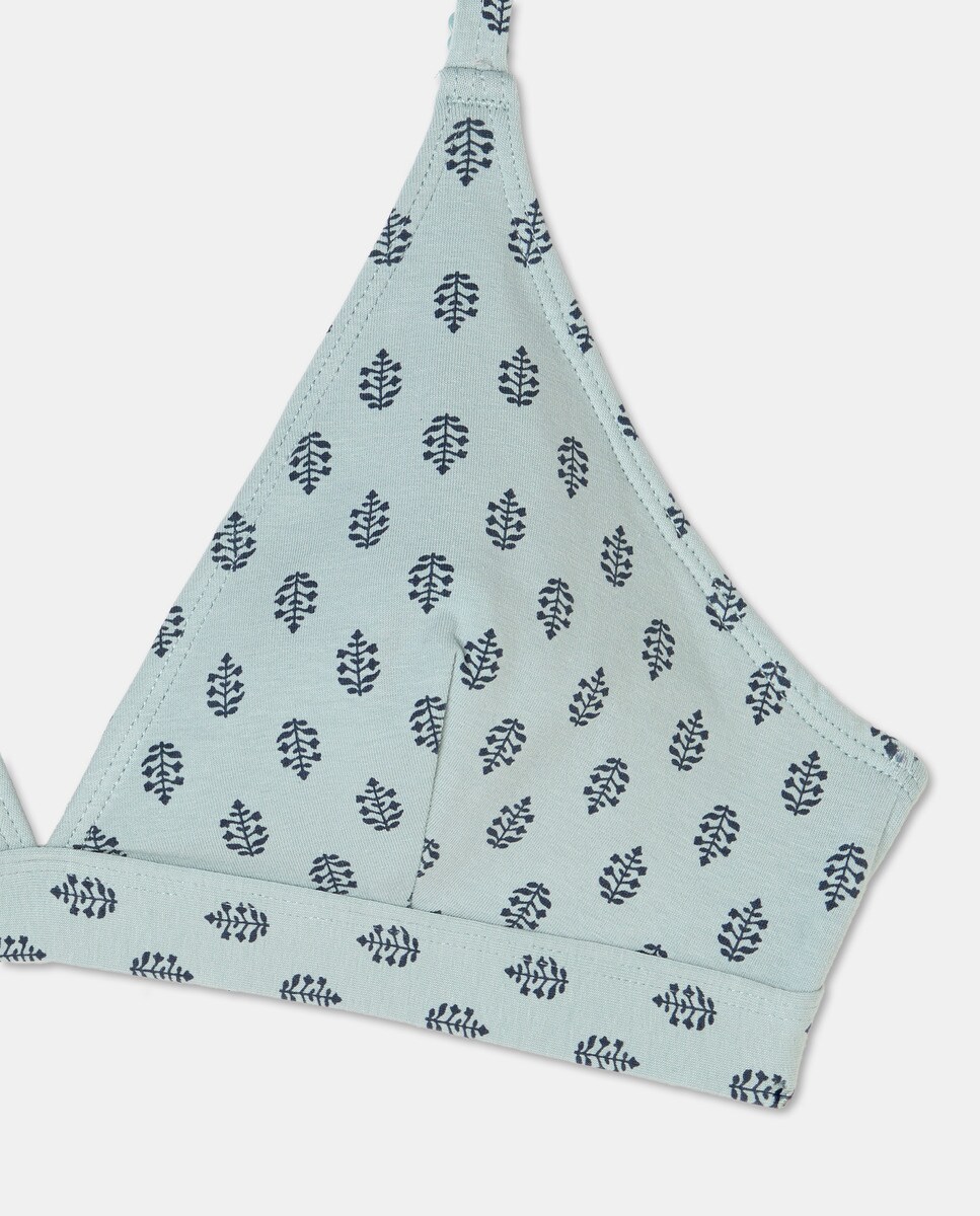 Sujetador estampado sin aro Verde Agua-5