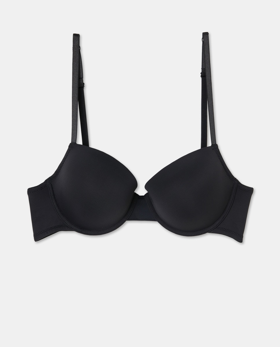 Sujetador básico microfibra copa b Negro-3