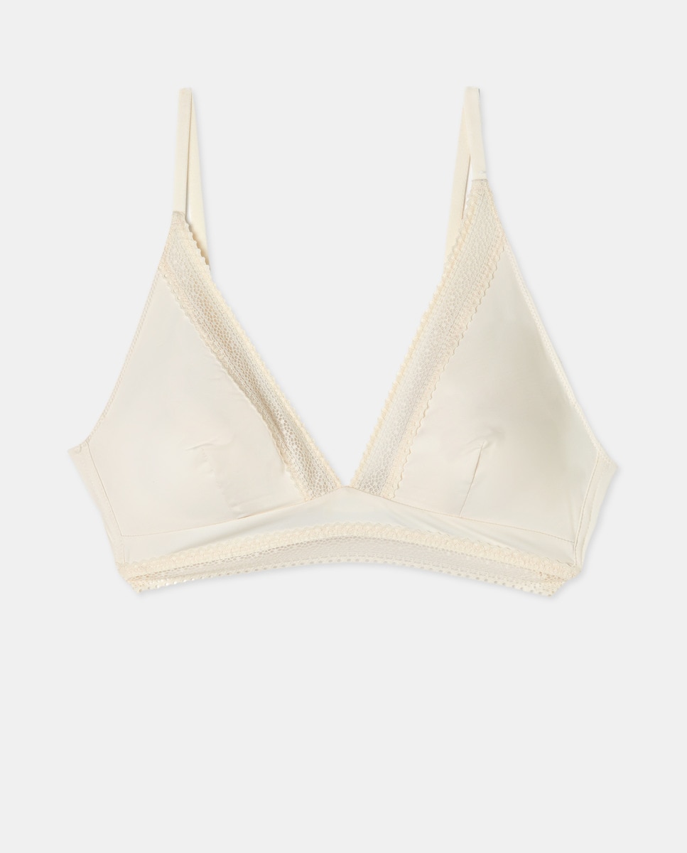 Sujetador triangulo encaje c Crema-1
