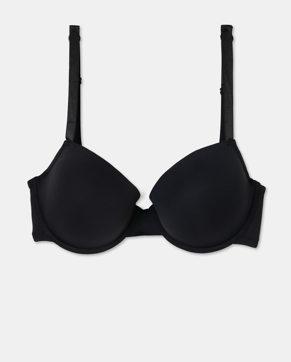 Sujetador básico microfibra copa d Negro-1