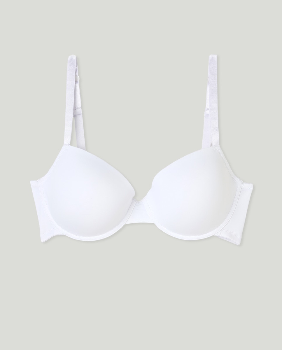 Sujetador básico microfibra copa d Blanco-1