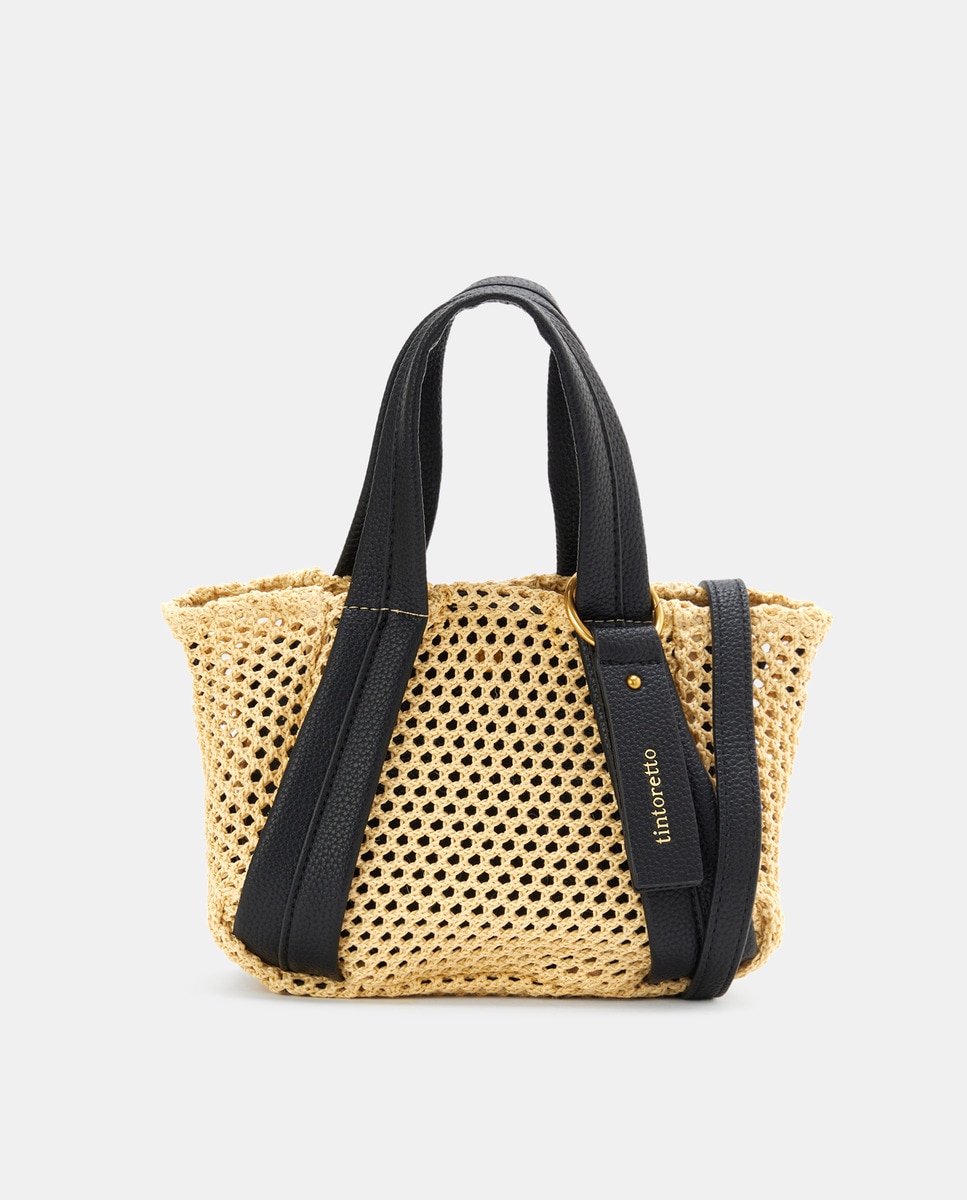 Mala Shopper 2 em 1 Pequena com Alça de Tiracolo Preto-1