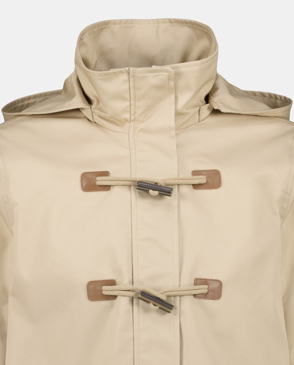 Gabardine Curta com Alamares Bege-5