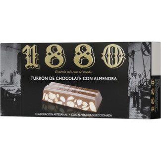 turrón de chocolate con almendras Calidad Suprema tableta 200 g - 1880