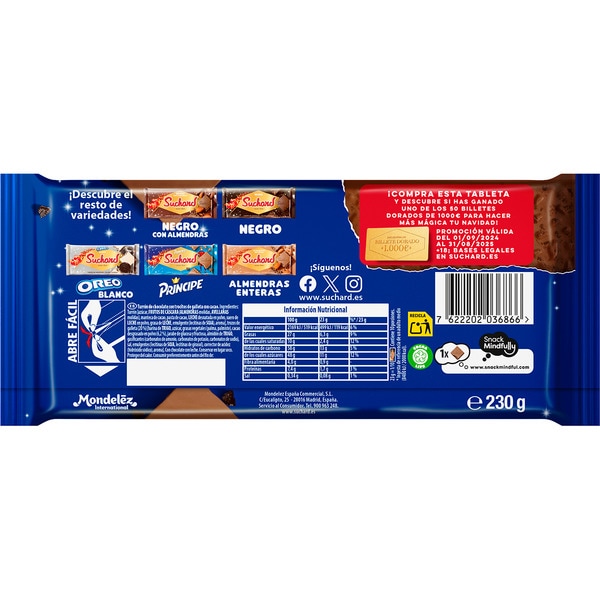 Knuspriger Schokoladen-Turrón mit Oreo-Keksen Premiumqualität Tafel 230 g