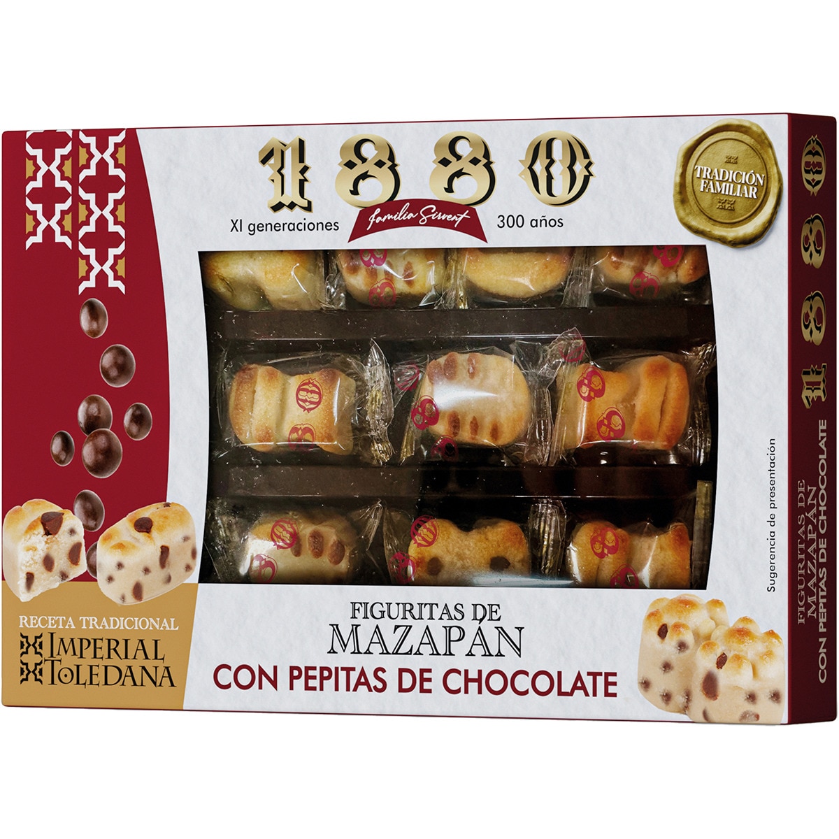 figuras de mazapán con pepitas de chocolate receta Imperial Toledana estuche 205 g