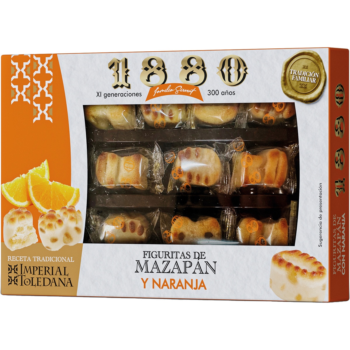 figuritas de mazapán y naranja receta Imperial Toledana estuche 205 g