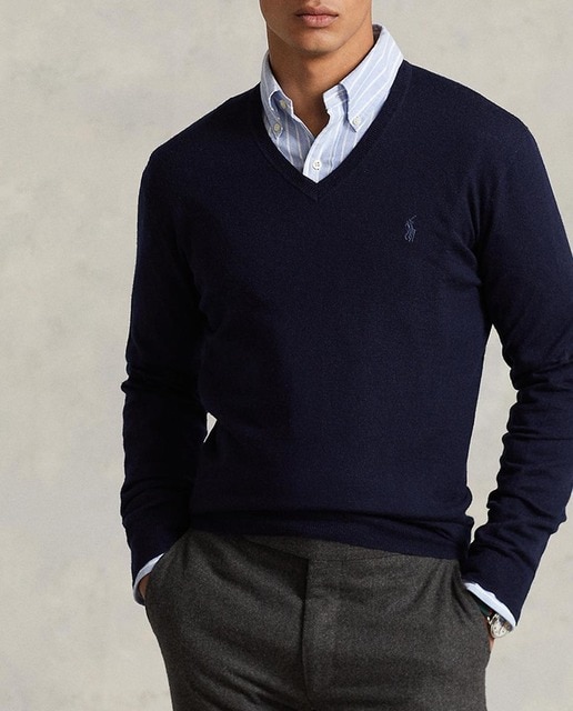 Imagen 0 de Jersey de hombre cuello de pico de lana