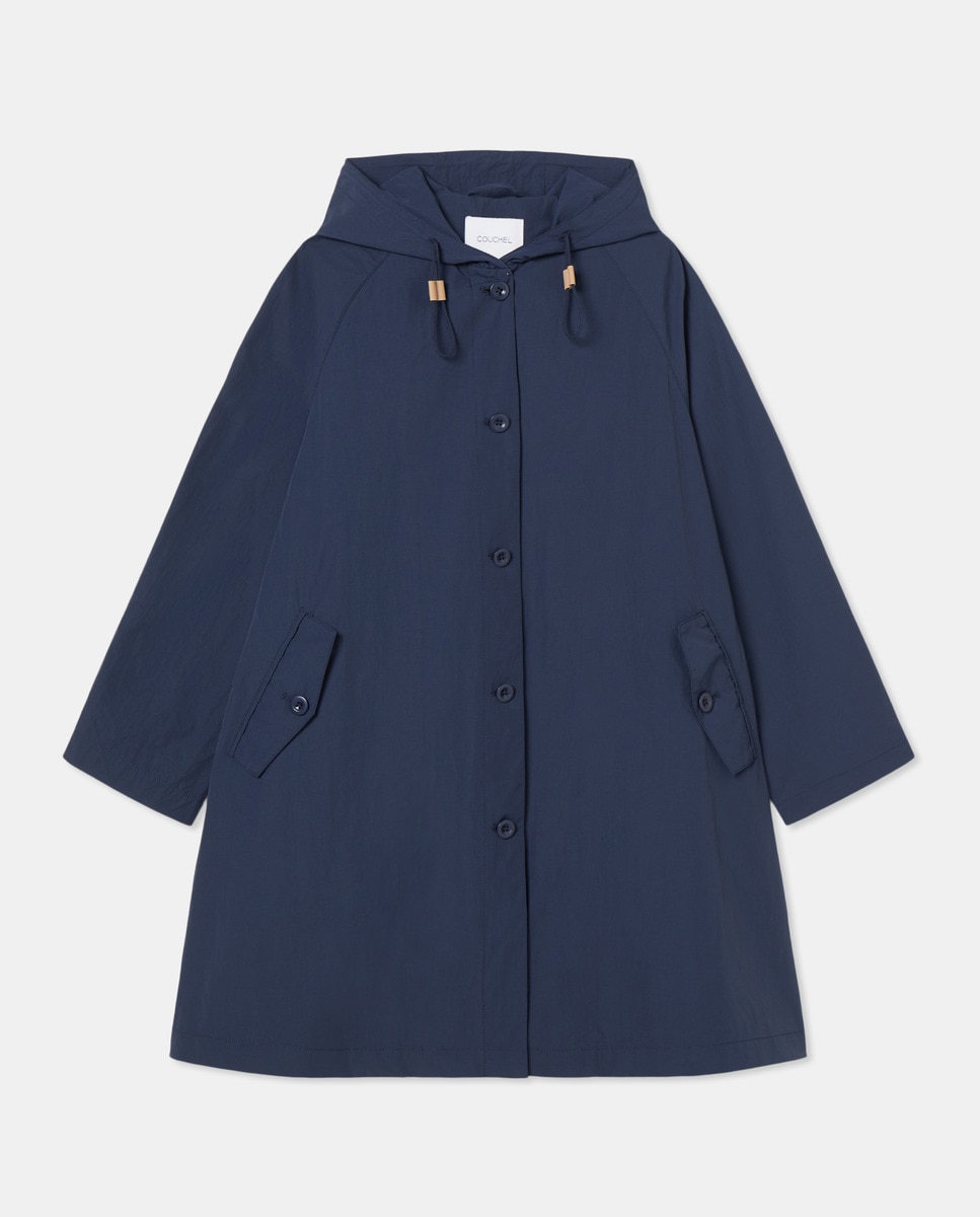 Parka Comprida com Capuz Azul-marinho-5
