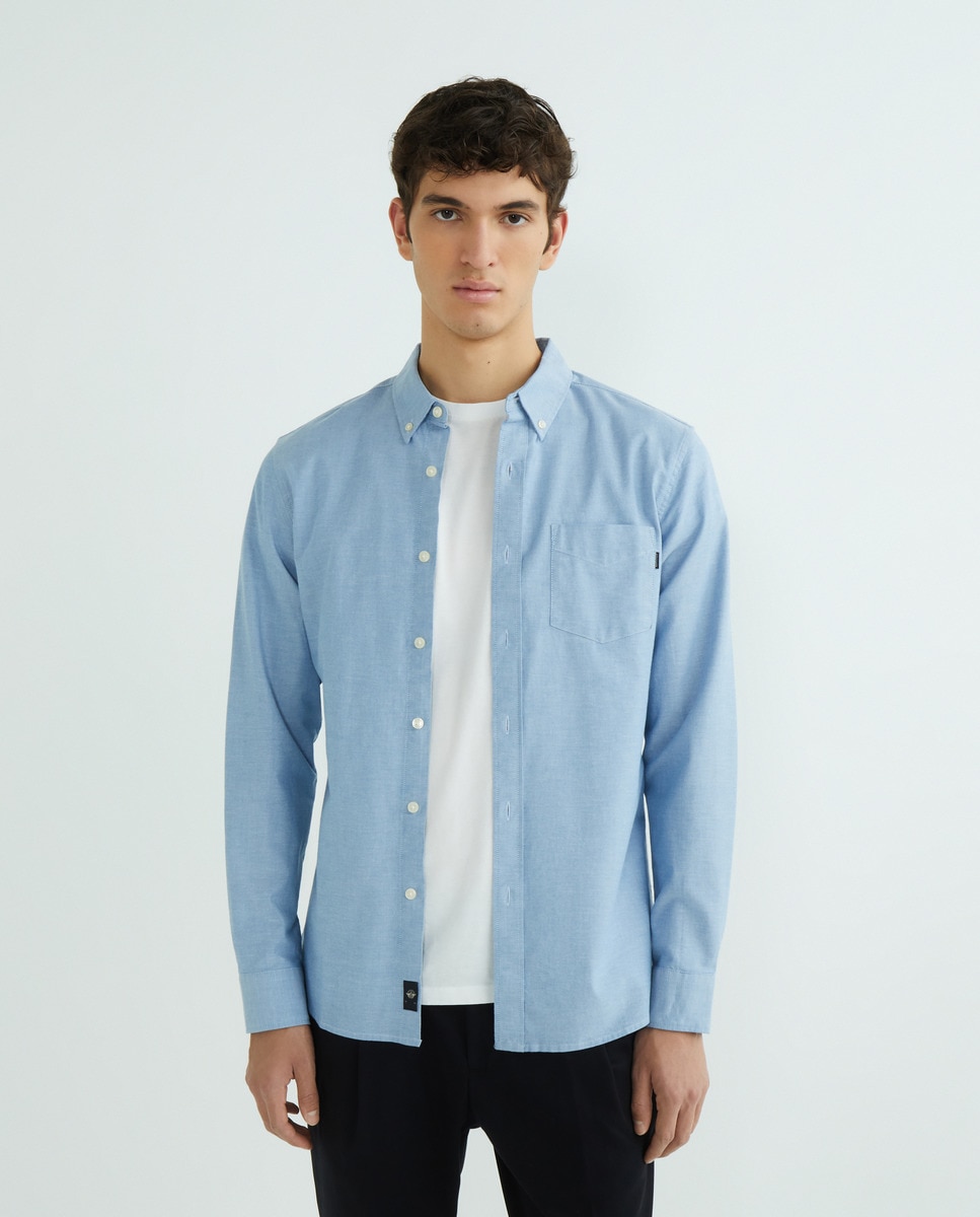 Camisa Oxford Elástica Azul-claro-2
