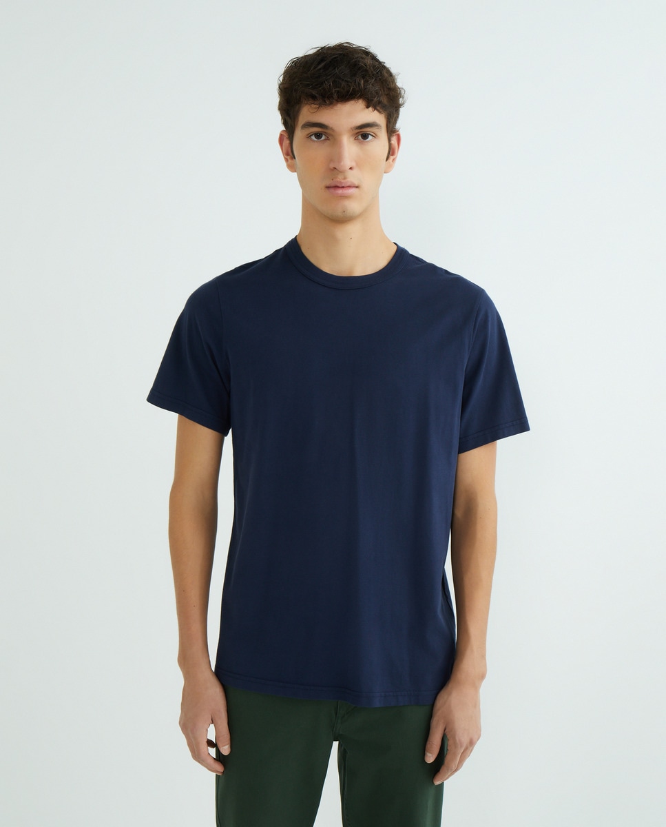 T-shirt de Manga Curta Azul-marinho-1