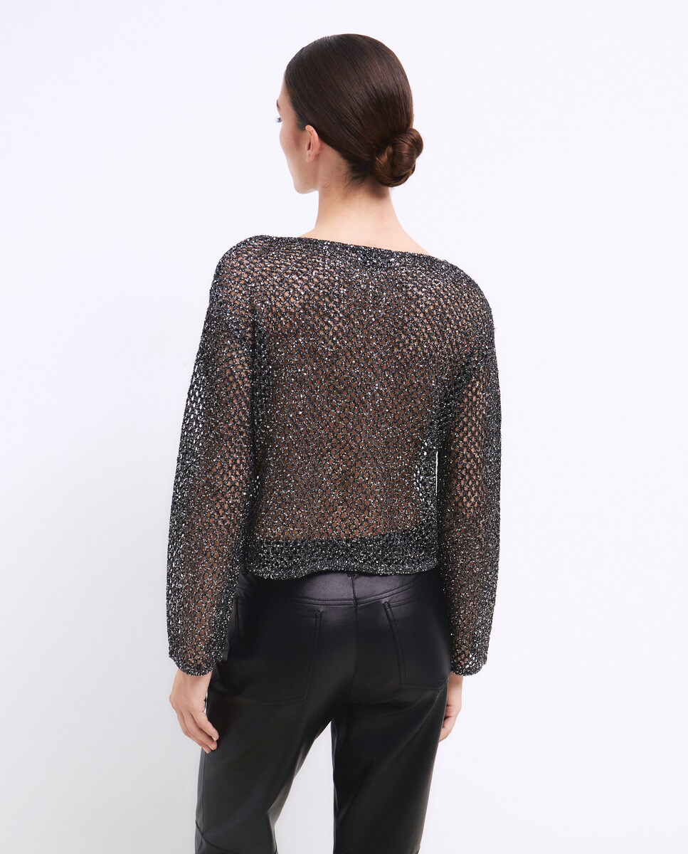 Corte Inglés Top Manga Larga Lentejuelas Sueter Tintoretto Jersey