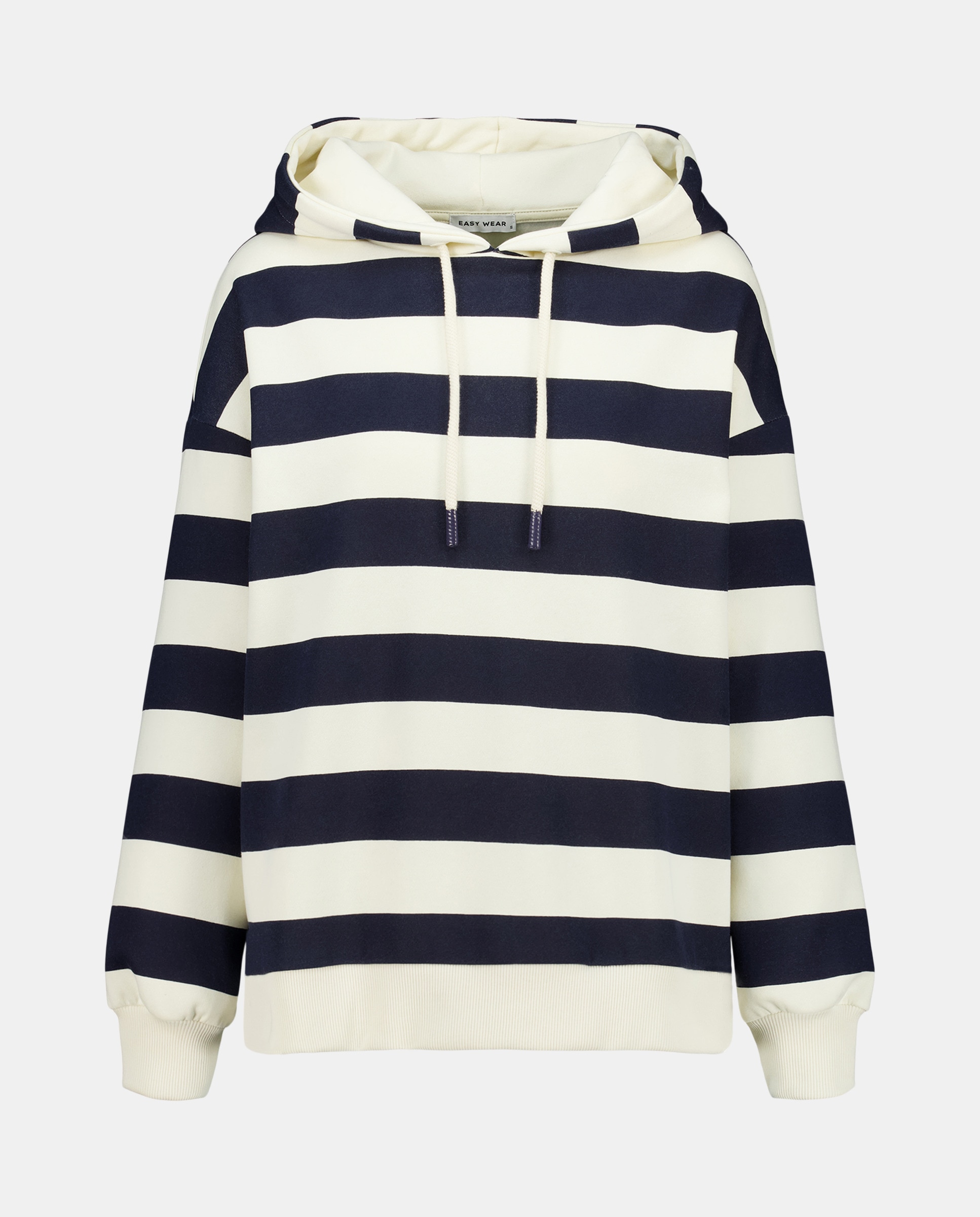Sweatshirt às Riscas com Capuz Branco-4
