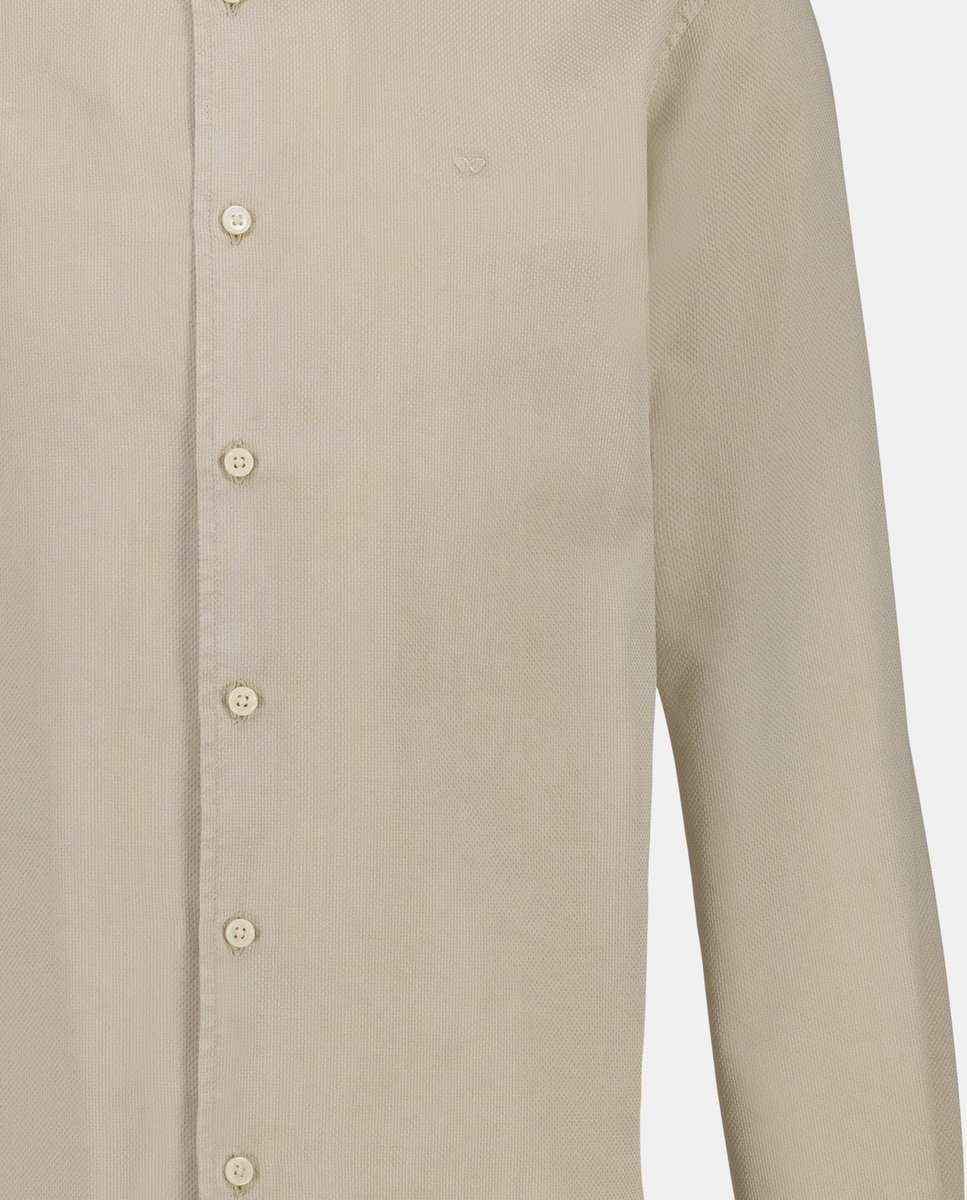Camisa de Manga Comprida Garment Dyed Pedra-5