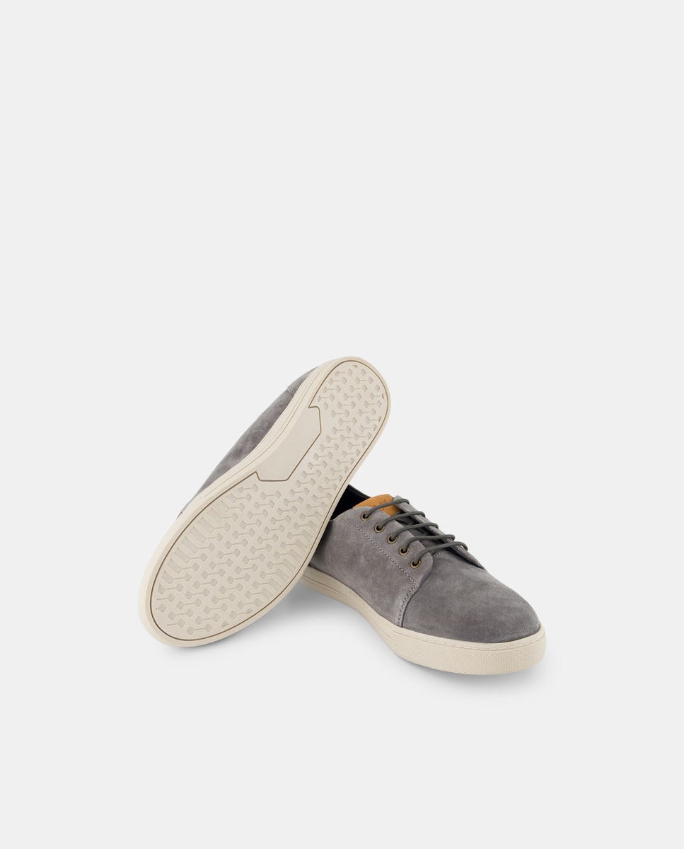 Sapatilhas em Pele Cinzento-2