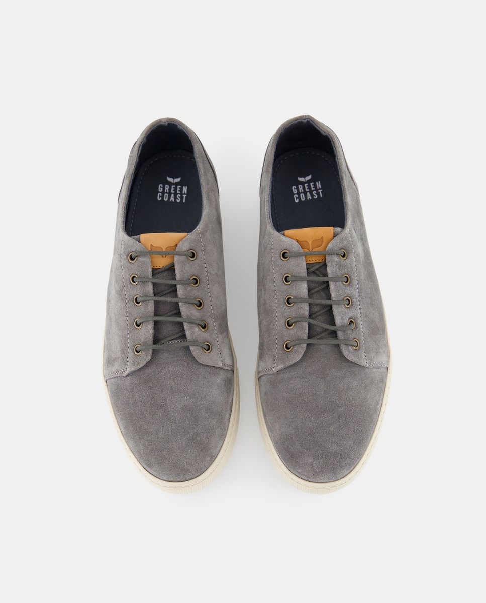 Sapatilhas em Pele Cinzento-3