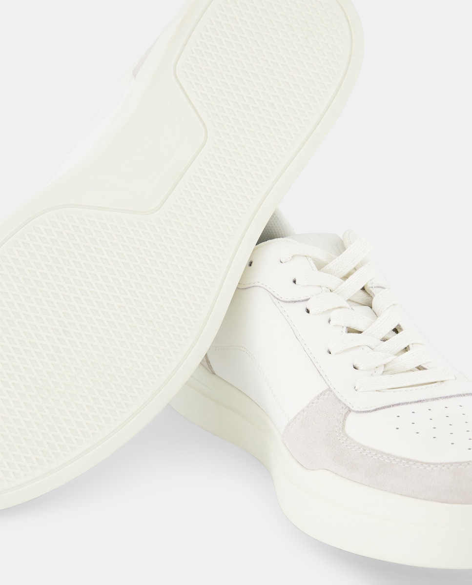 Sapatilhas Multipeças em Pele Branco-5