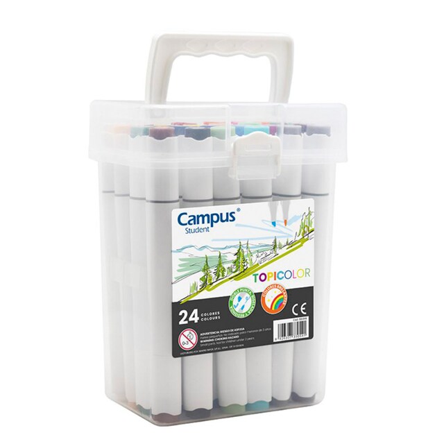 Imagem 0 de Pack Marcadores de Ponta Dupla Campus Student TopiColor 24 cores