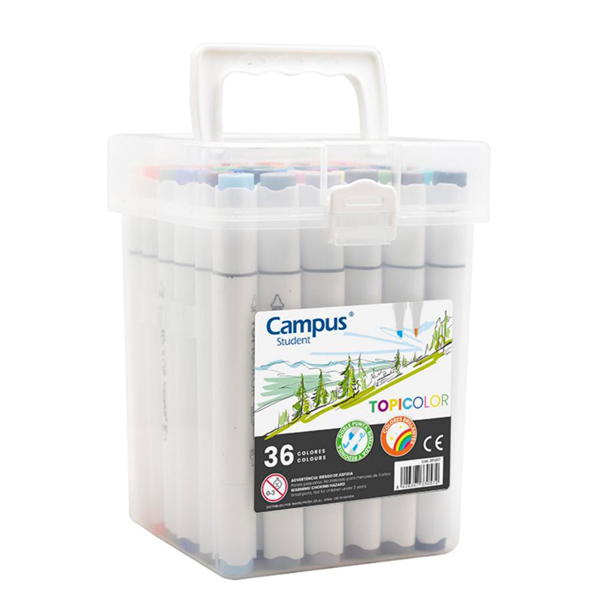 Imagem 0 de Pack Marcadores Ponta Dupla Campus Student TopiColor 36 cores