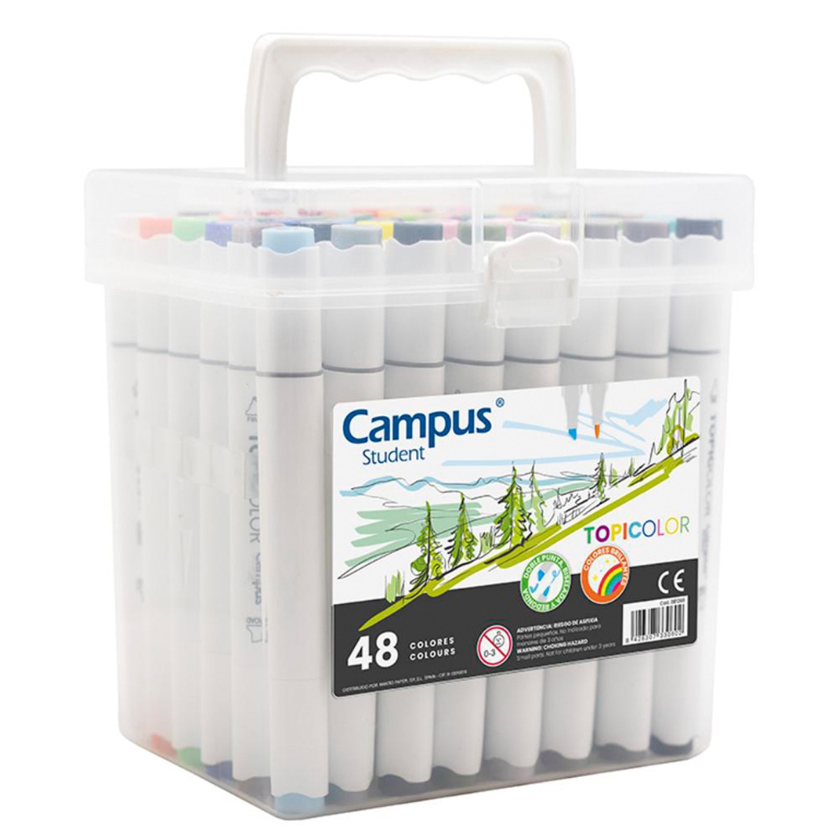 Imagem 0 de Pack Marcadores Ponta Dupla Campus Student TopiColor 48 cores