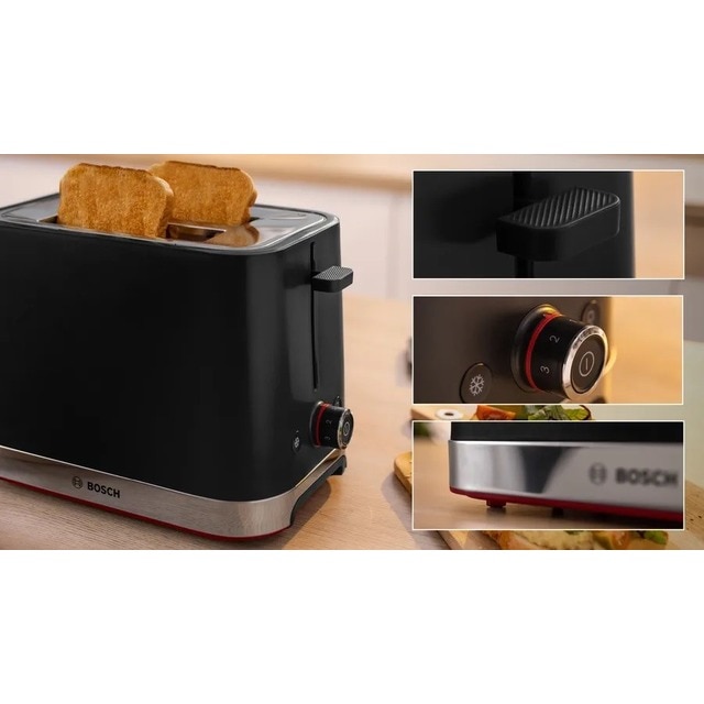 Torradeira Bosch Compact MyMoment TAT4M223 de 950 W com 2 Fendas Curtas - Preto Mate Preto mate-4