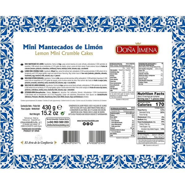 mini lemon mantecado crumble cakes case 430 g