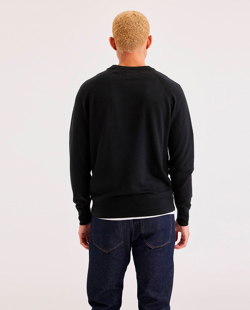 Camisola de Malha com Decote Redondo Preto-2