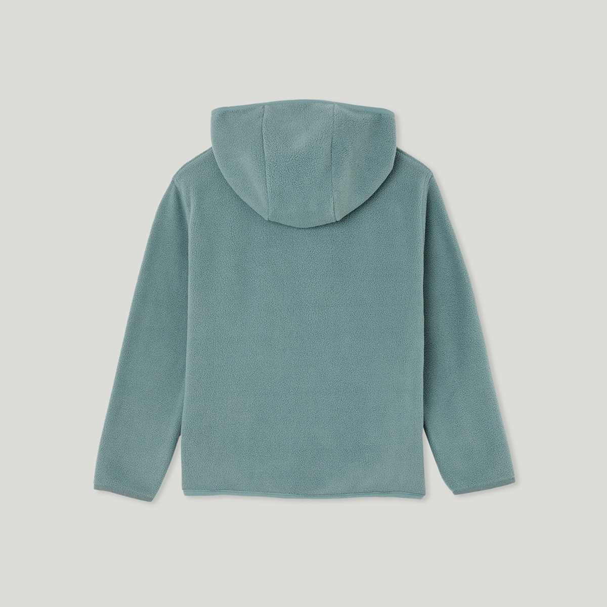 Forro polar con cremallera entera y capucha infantil Verde-2