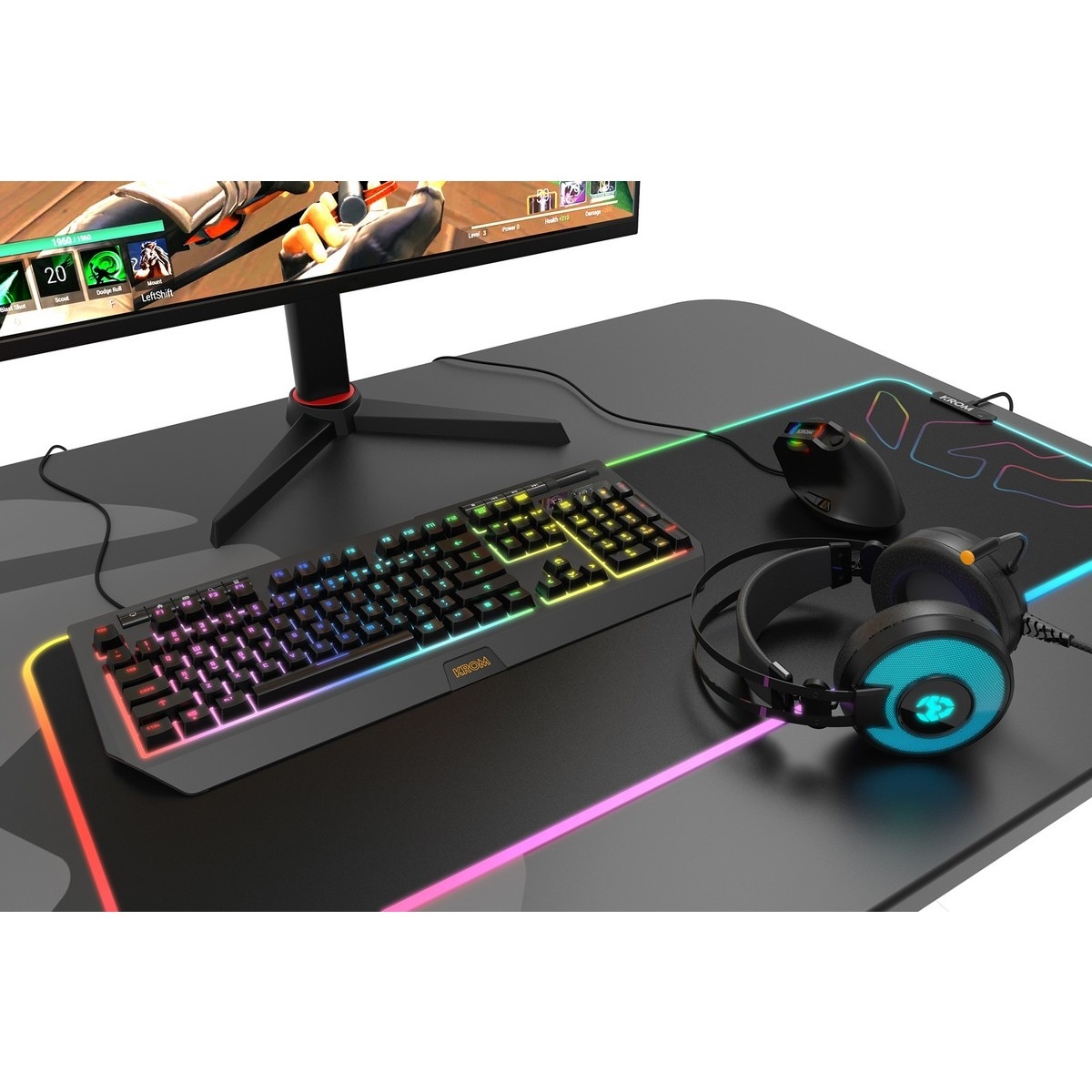 Rato Vertical Ergonómico Gaming Krom Kaox RGB - Preto 8