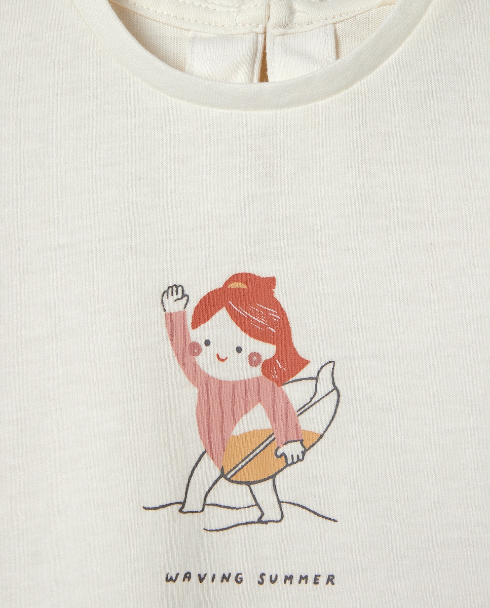 Camiseta bebé niña estampada Amarillo-3